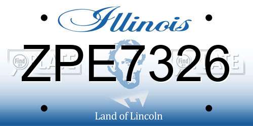 ZPE7326 Illinois License Plate