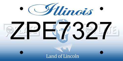 ZPE7327 Illinois License Plate