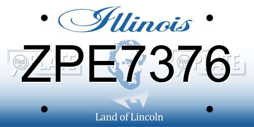 ZPE7376 Illinois License Plate