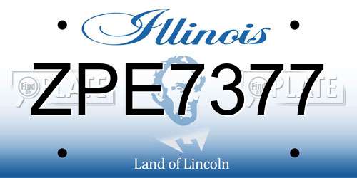 ZPE7377 Illinois License Plate
