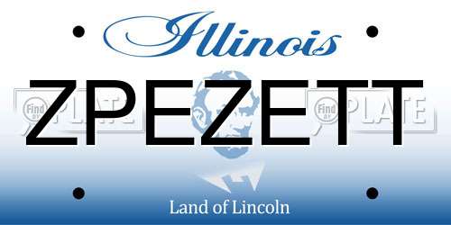 ZPEZETT Illinois License Plate