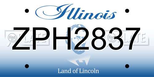ZPH2837 Illinois License Plate