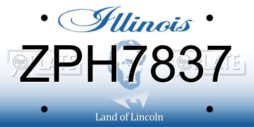 ZPH7837 Illinois License Plate