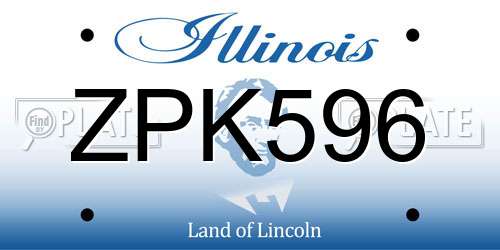 ZPK596 Illinois License Plate