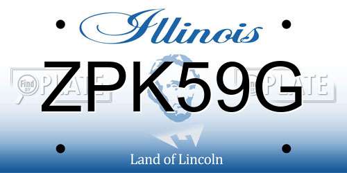 ZPK59G Illinois License Plate