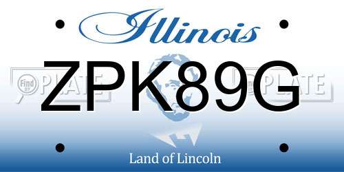 ZPK89G Illinois License Plate