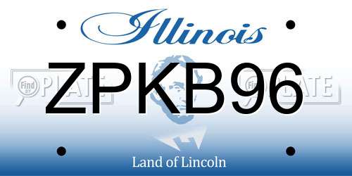 ZPKB96 Illinois License Plate
