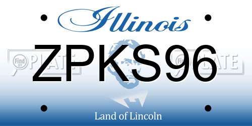 ZPKS96 Illinois License Plate