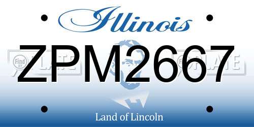 ZPM2667 Illinois License Plate