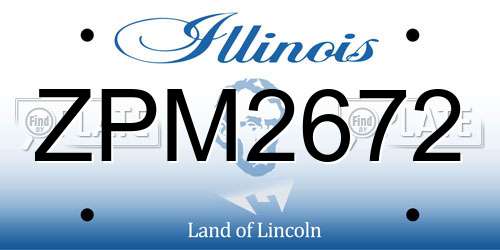 ZPM2672 Illinois License Plate