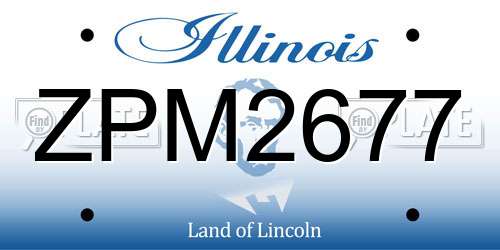 ZPM2677 Illinois License Plate