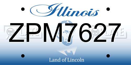ZPM7627 Illinois License Plate