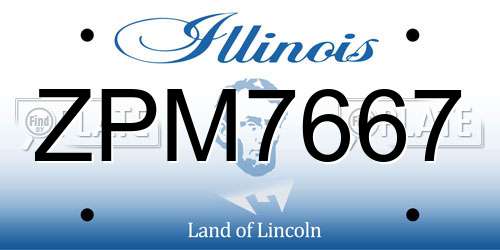 ZPM7667 Illinois License Plate