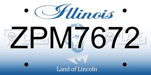 ZPM7672 Illinois License Plate