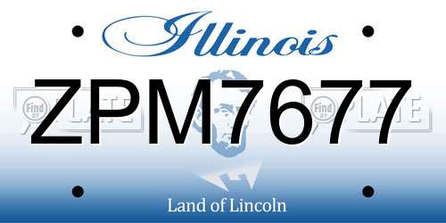 ZPM7677 Illinois License Plate