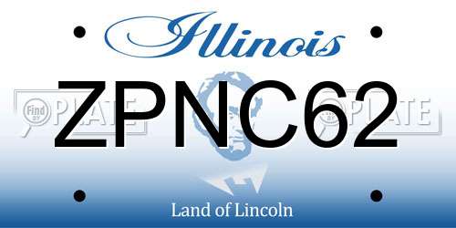 ZPNC62 Illinois License Plate