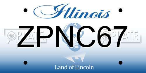 ZPNC67 Illinois License Plate