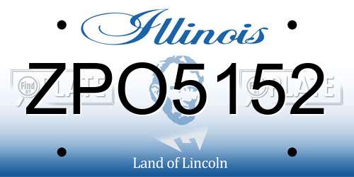 ZPO5152 Illinois License Plate