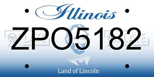 ZPO5182 Illinois License Plate
