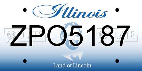 ZPO5187 Illinois License Plate