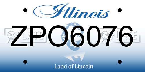 ZPO6076 Illinois License Plate
