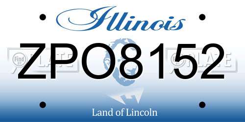 ZPO8152 Illinois License Plate