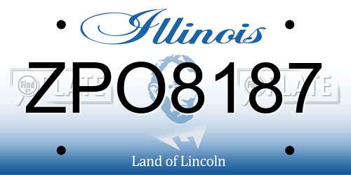 ZPO8187 Illinois License Plate