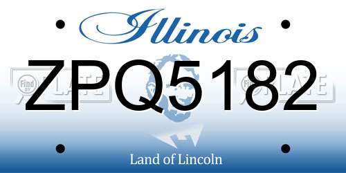 ZPQ5182 Illinois License Plate