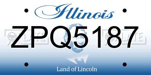 ZPQ5187 Illinois License Plate