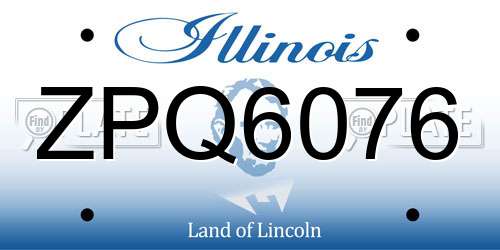 ZPQ6076 Illinois License Plate