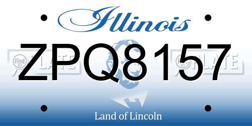 ZPQ8157 Illinois License Plate
