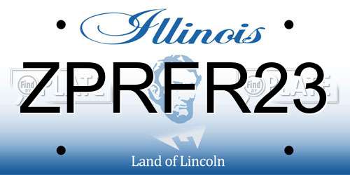 ZPRFR23 Illinois License Plate