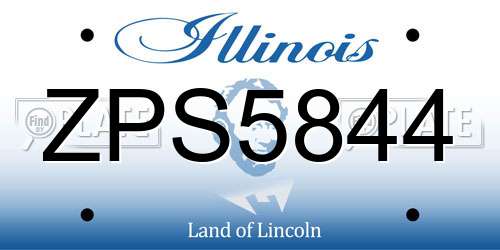 ZPS5844 Illinois License Plate