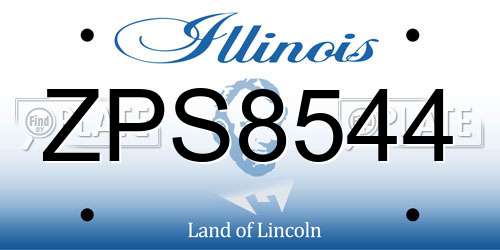 ZPS8544 Illinois License Plate