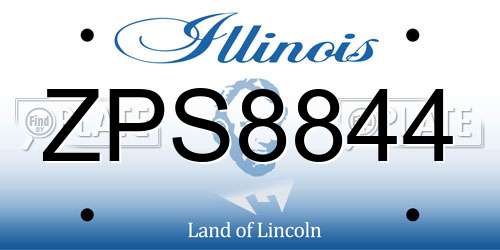 ZPS8844 Illinois License Plate
