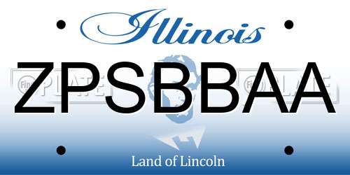 ZPSBBAA Illinois License Plate