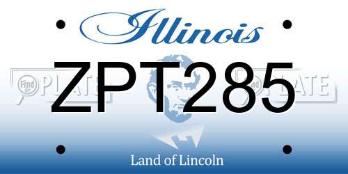 ZPT285 Illinois License Plate