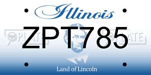 ZPT785 Illinois License Plate