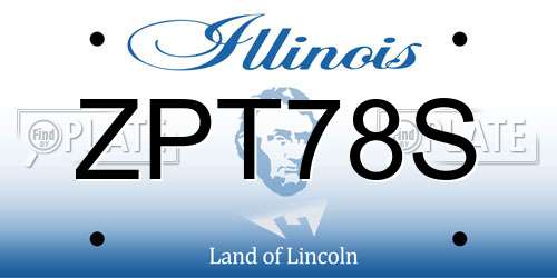 ZPT78S Illinois License Plate