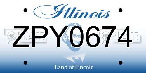ZPY0674 Illinois License Plate