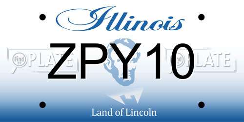 ZPY10 Illinois License Plate