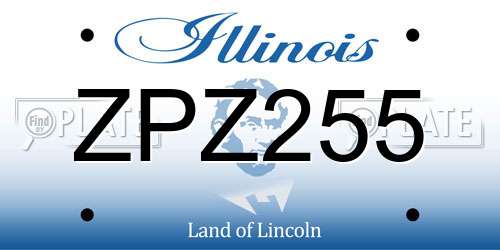 ZPZ255 Illinois License Plate