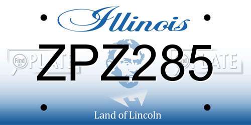 ZPZ285 Illinois License Plate