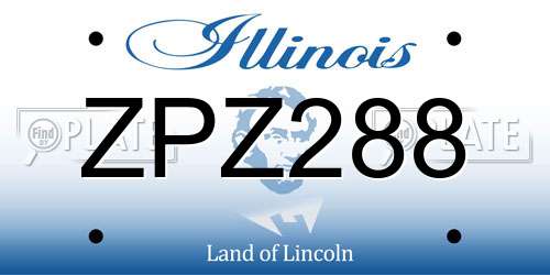 ZPZ288 Illinois License Plate
