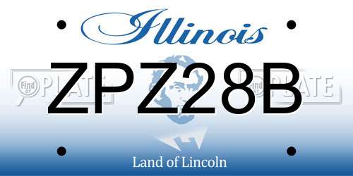 ZPZ28B Illinois License Plate