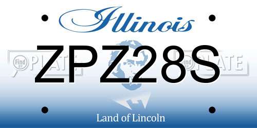 ZPZ28S Illinois License Plate