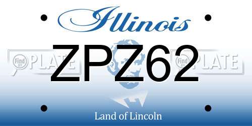 ZPZ62 Illinois License Plate