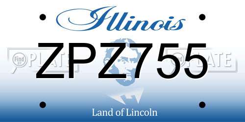 ZPZ755 Illinois License Plate