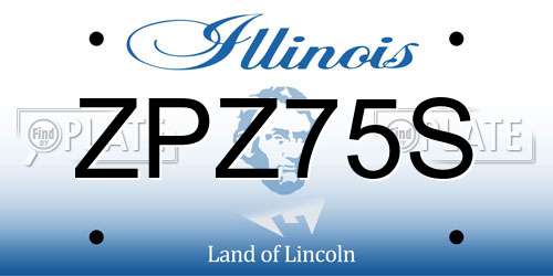 ZPZ75S Illinois License Plate