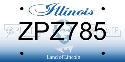 ZPZ785 Illinois License Plate